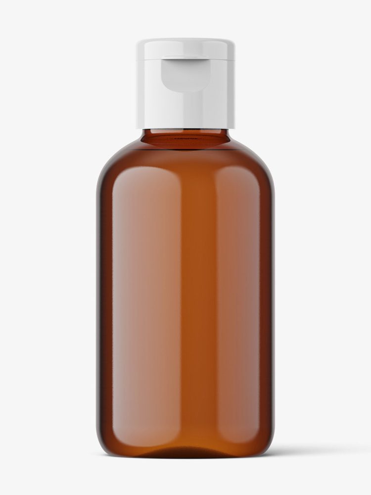 Boston bottle mockup - 50 ml / amber