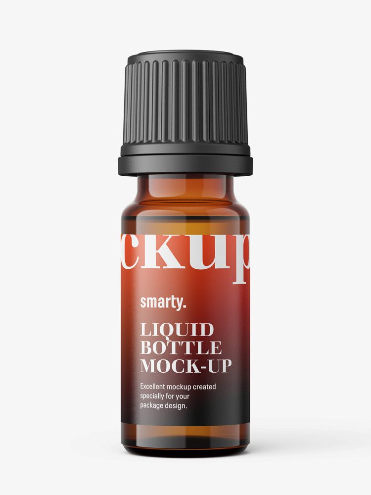 Amber essential oil bottle mockup / 10ml