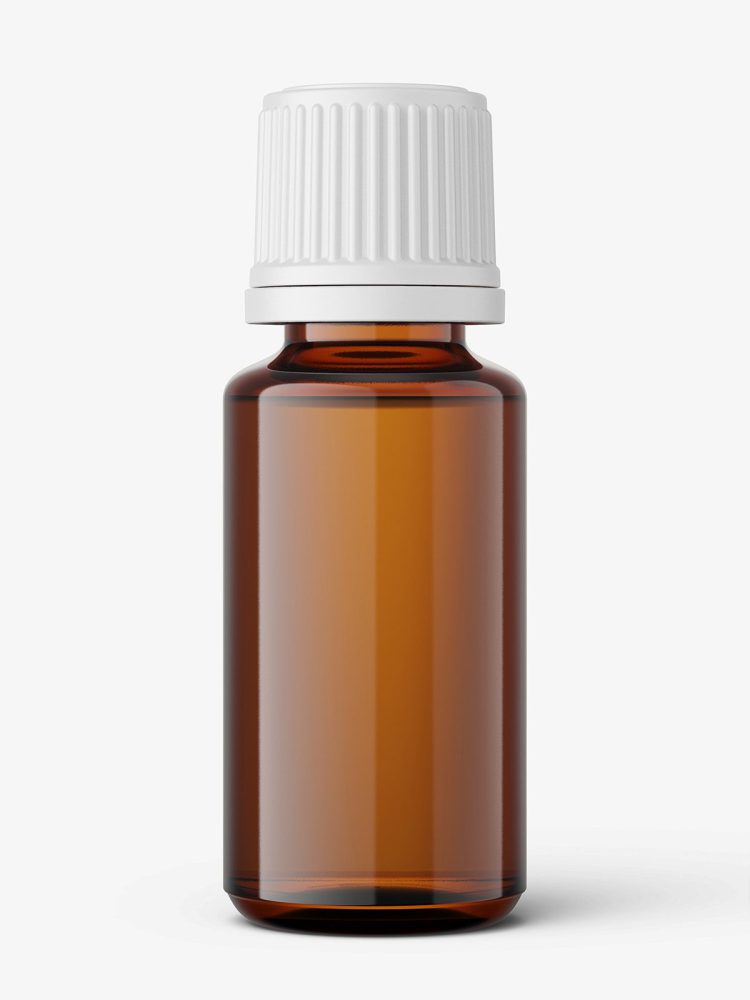 Amber essential oil bottle mockup / 15ml