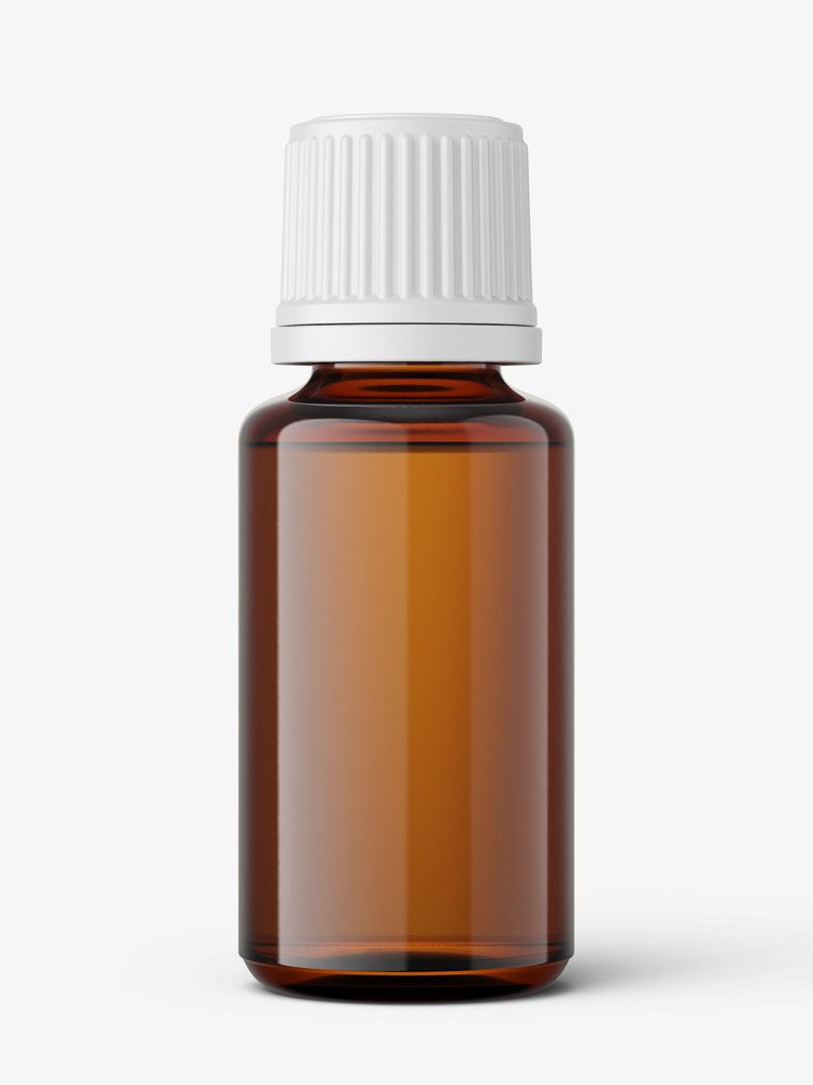 Amber essential oil bottle mockup / 20ml