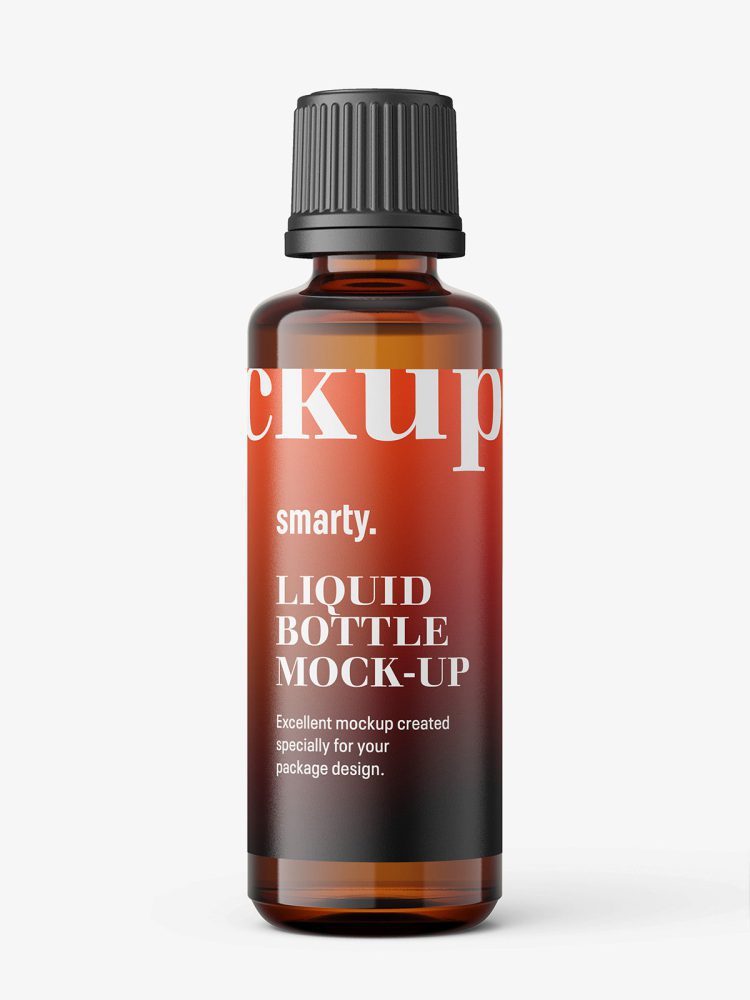 Essential oil bottle mockup / amber - Smarty Mockups