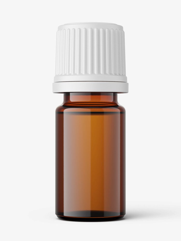 Amber essential oil bottle mockup / 5ml