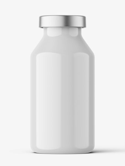 Glossy bottle with crimp seal mockup / 20ml