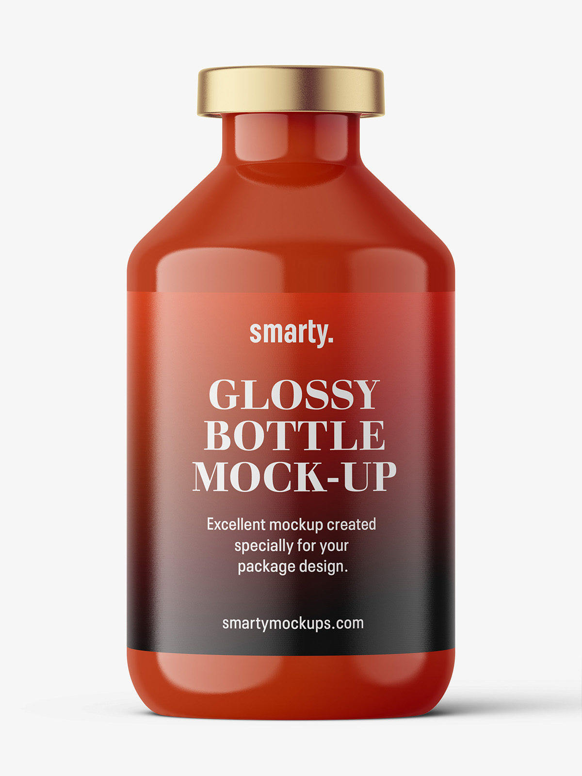 Download Glossy Bottle With Crimp Seal Mockup 50ml Smarty Mockups