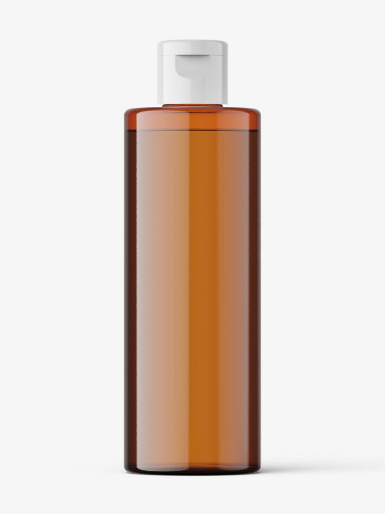 PET amber bottle mockup / 100 ml