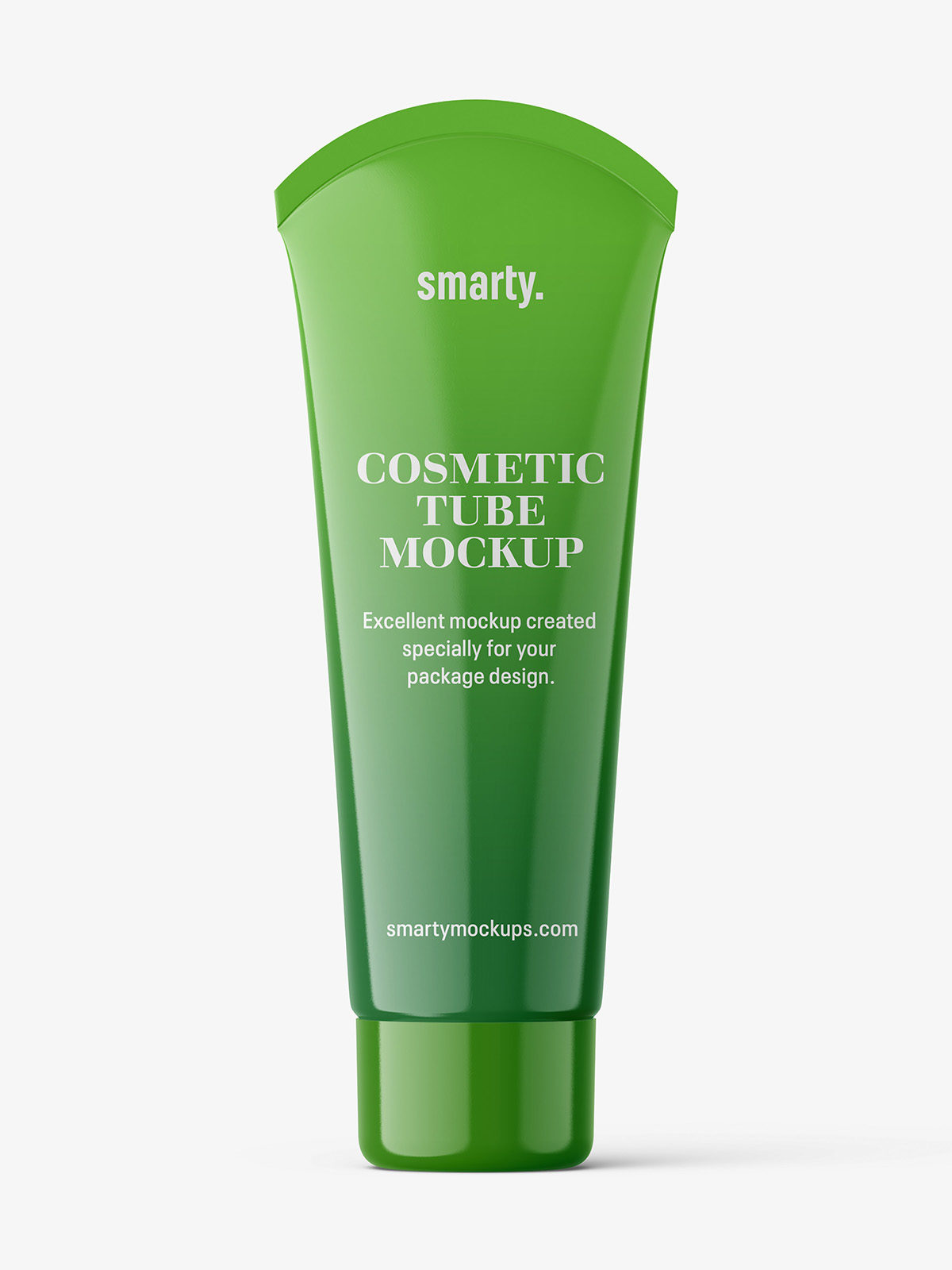 Cosmetic tube with rounded seal mockup / glossy - Smarty Mockups
