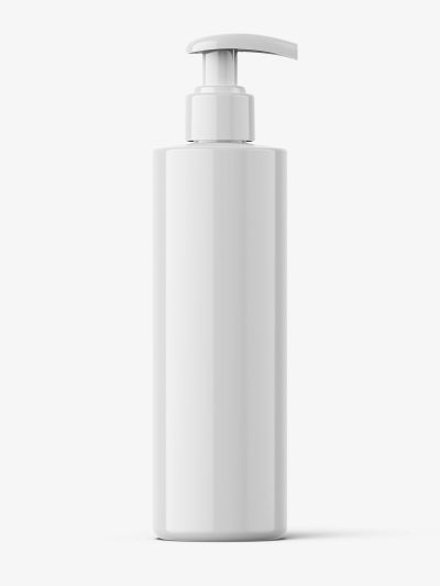 Glossy bottle with pump mockup / 200 ml