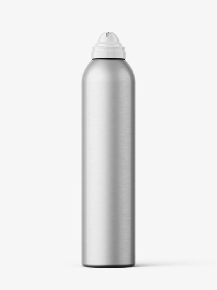 Metallic aerosol bottle mockup / 300 ml