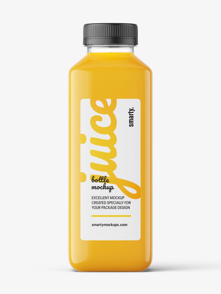 Orange juice bottle mockup