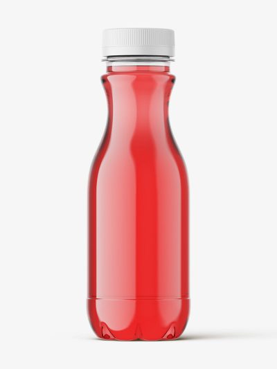 Red juice bottle mockup