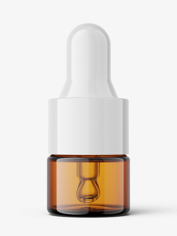Small dropper bottle mockup / amber