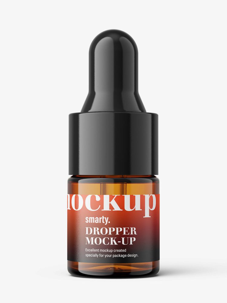 Small dropper bottle mockup / amber