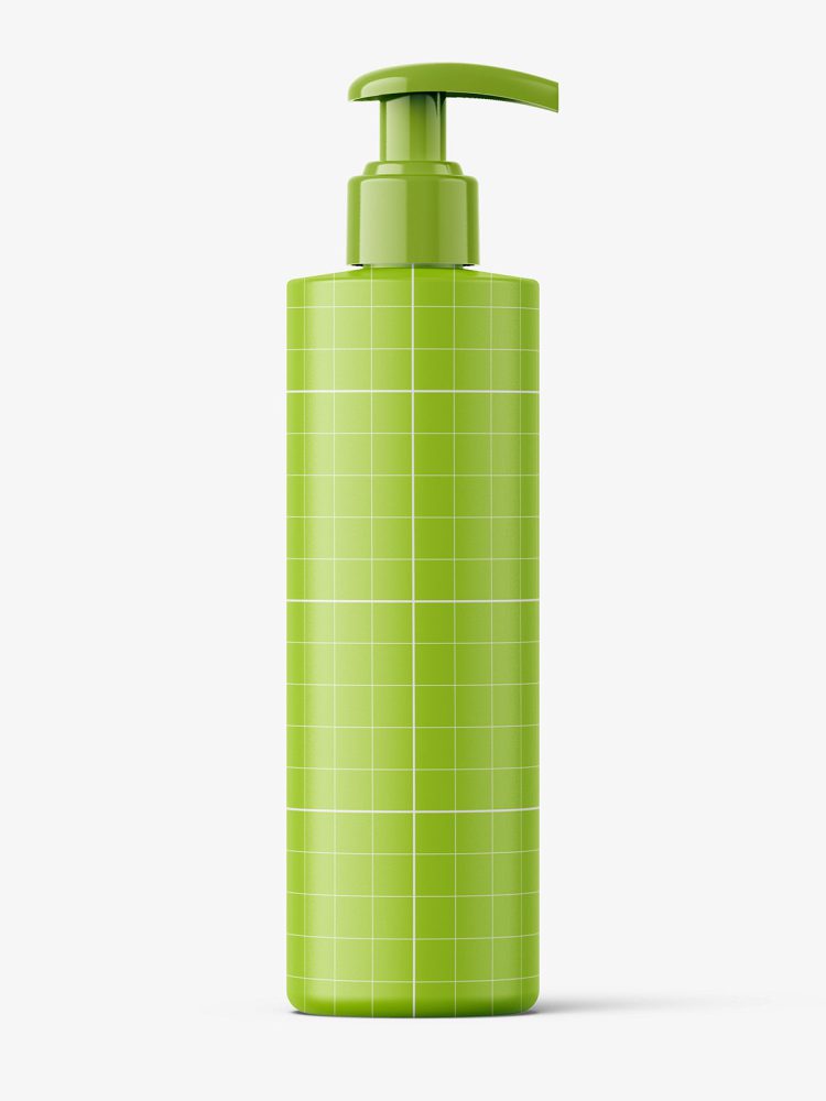 Frosted bottle with pump mockup / 200 ml
