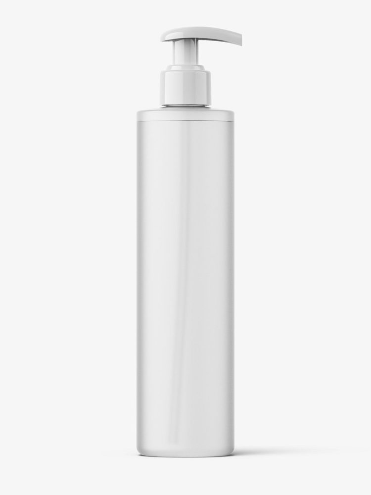 Frosted bottle with pump mockup / 250 ml