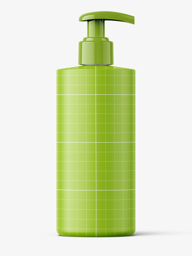 Frosted bottle with pump mockup / 300 ml
