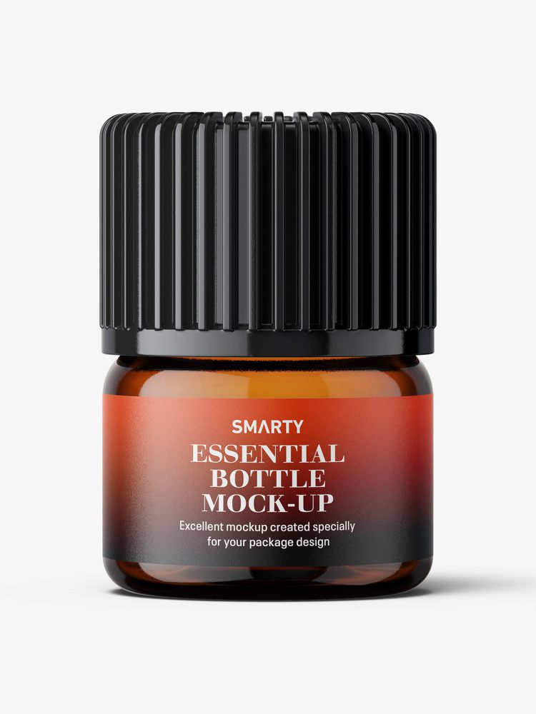 Small amber essential bottle mockup / 1ml