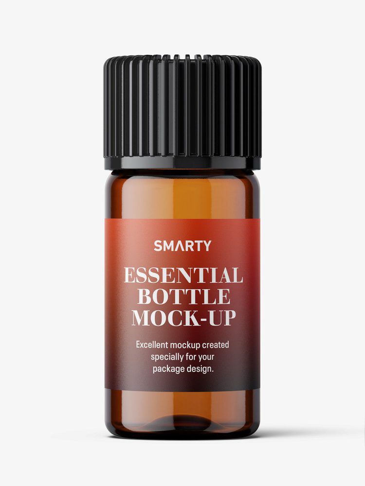 Small amber essential bottle mockup / 3ml