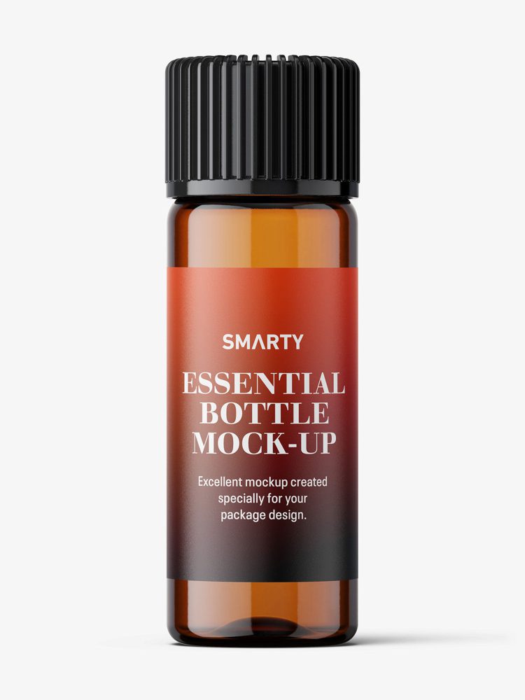 Small amber essential bottle mockup / 5ml
