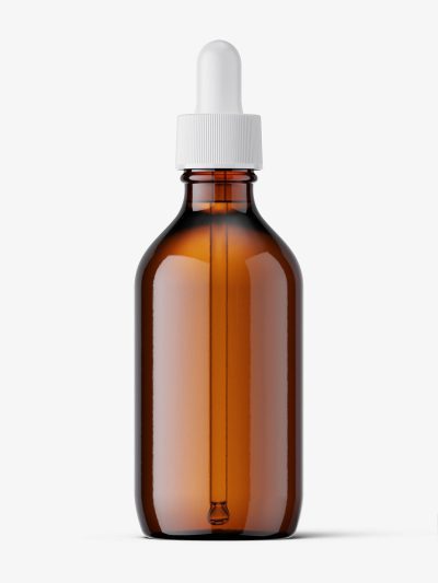 Amber winchester dropper bottle mockup / 150 ml