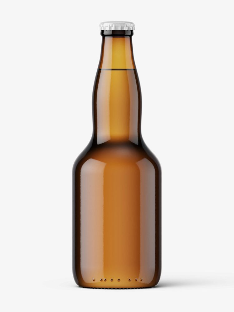 Light beer bottle mockup