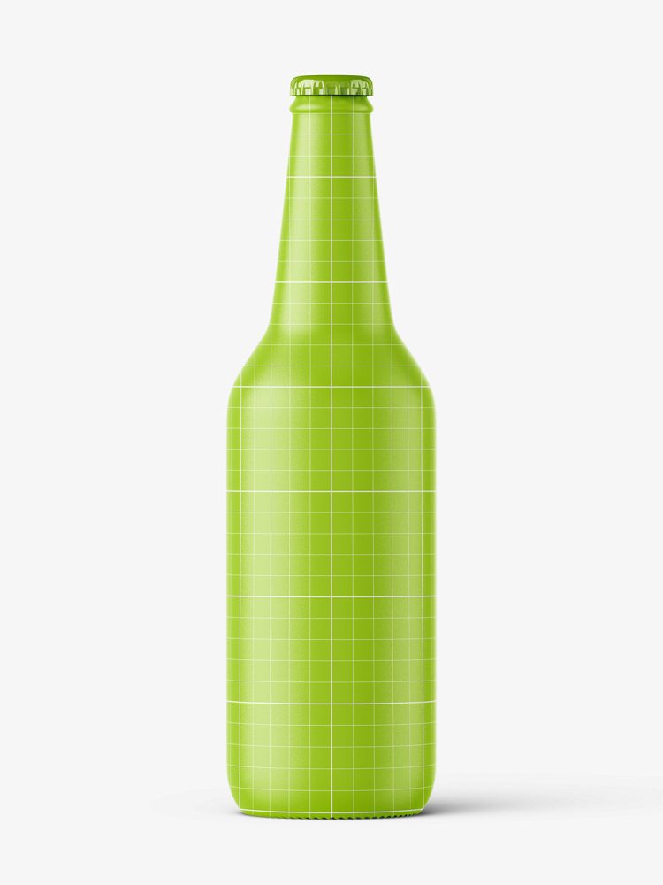 Light beer bottle mockup