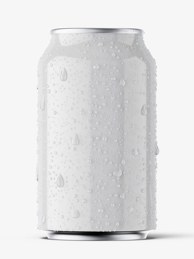 Glossy beer can with condensation mockup / 330 ml - Smarty Mockups