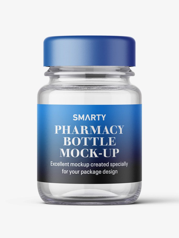 Pharmaceutical jar mockup / 30ml / clear