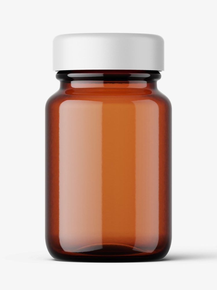 Pharmaceutical jar mockup / 60ml / amber