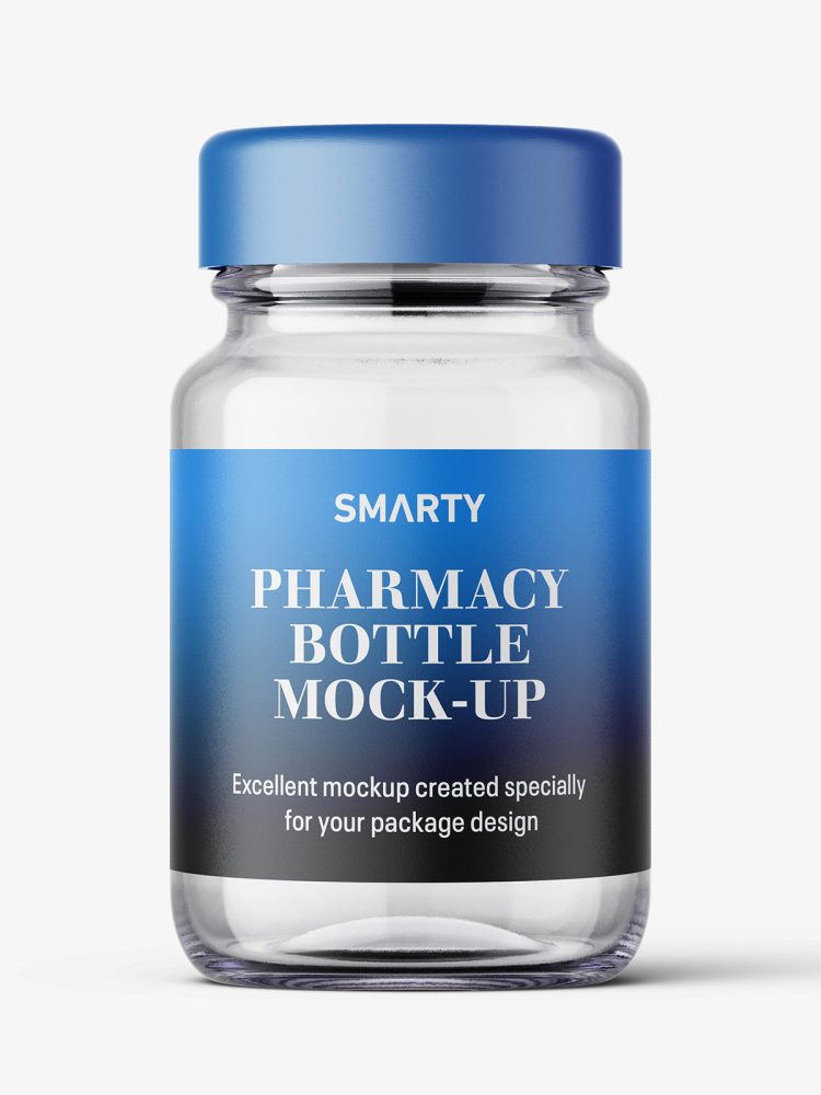 Pharmaceutical jar mockup / 60ml / clear