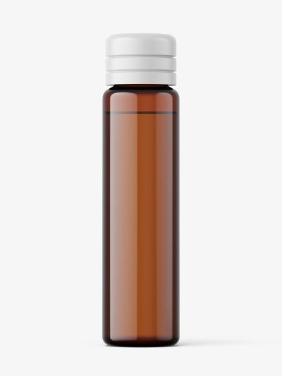 Small amber vial bottle mockup