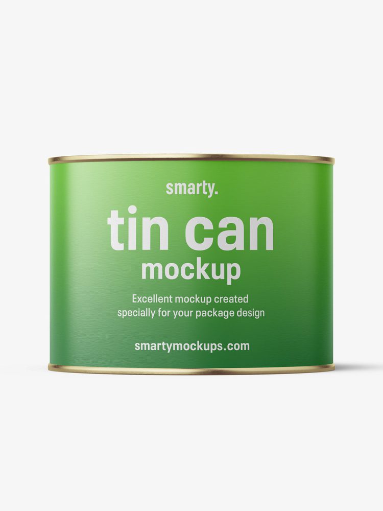 Tin can with label mockup / 1800 ml