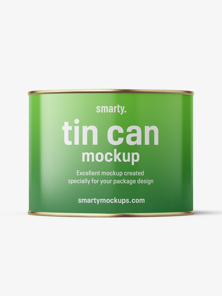 Glossy tin can mockup / 1800 ml
