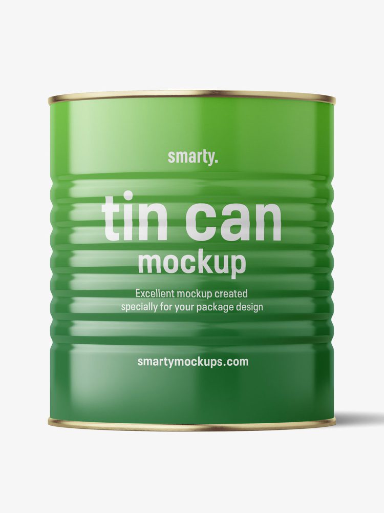 Glossy tin can mockup / 3100 ml