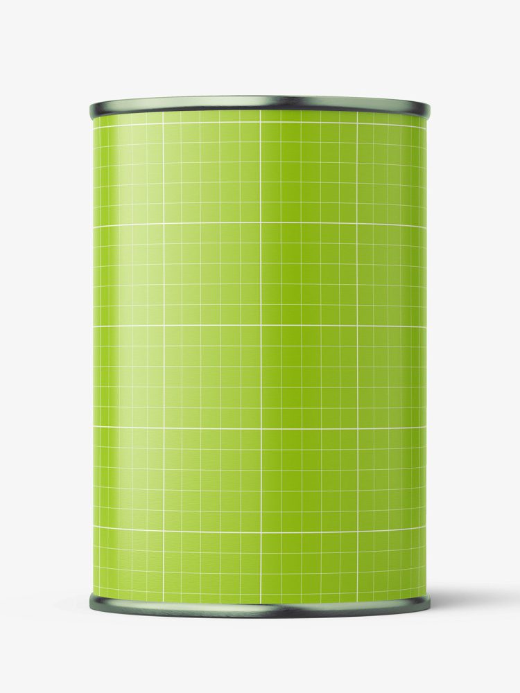 Tin can with label mockup / 425 ml