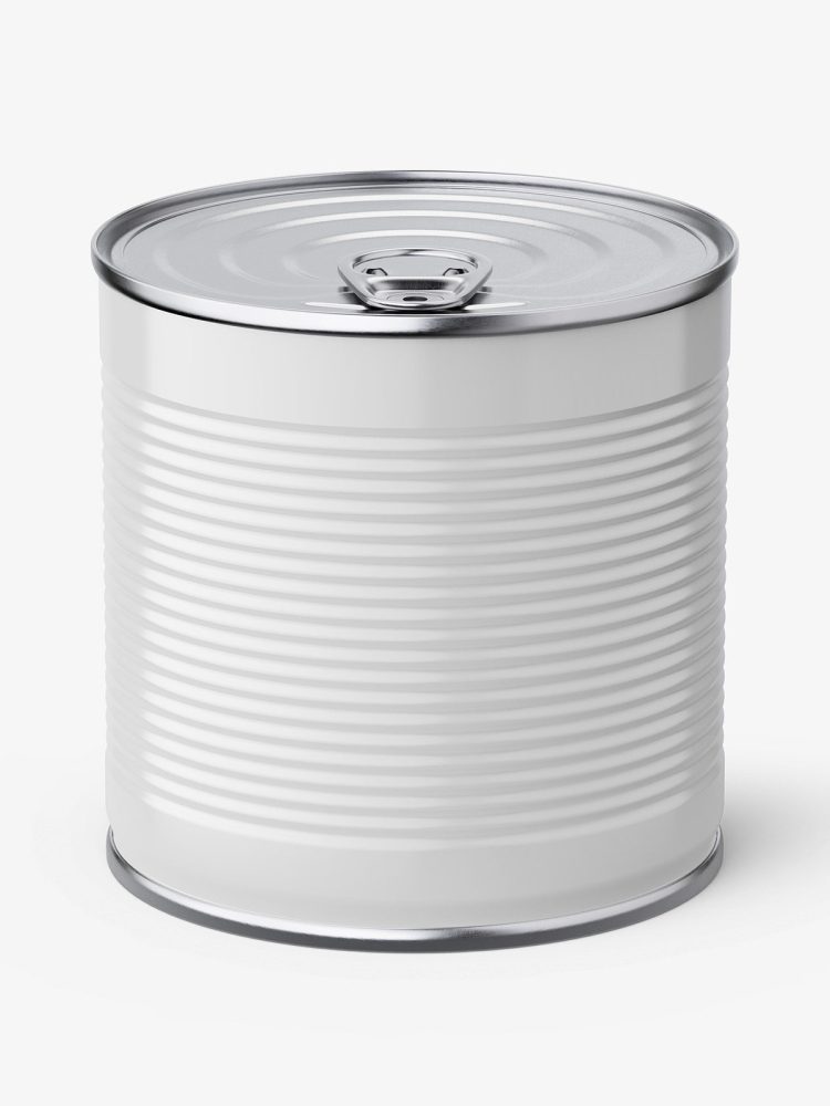 Glossy tin can mockup / 425 ml / Top view