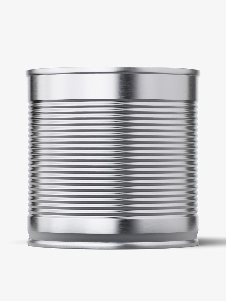 Tin can with label mockup / 425 ml