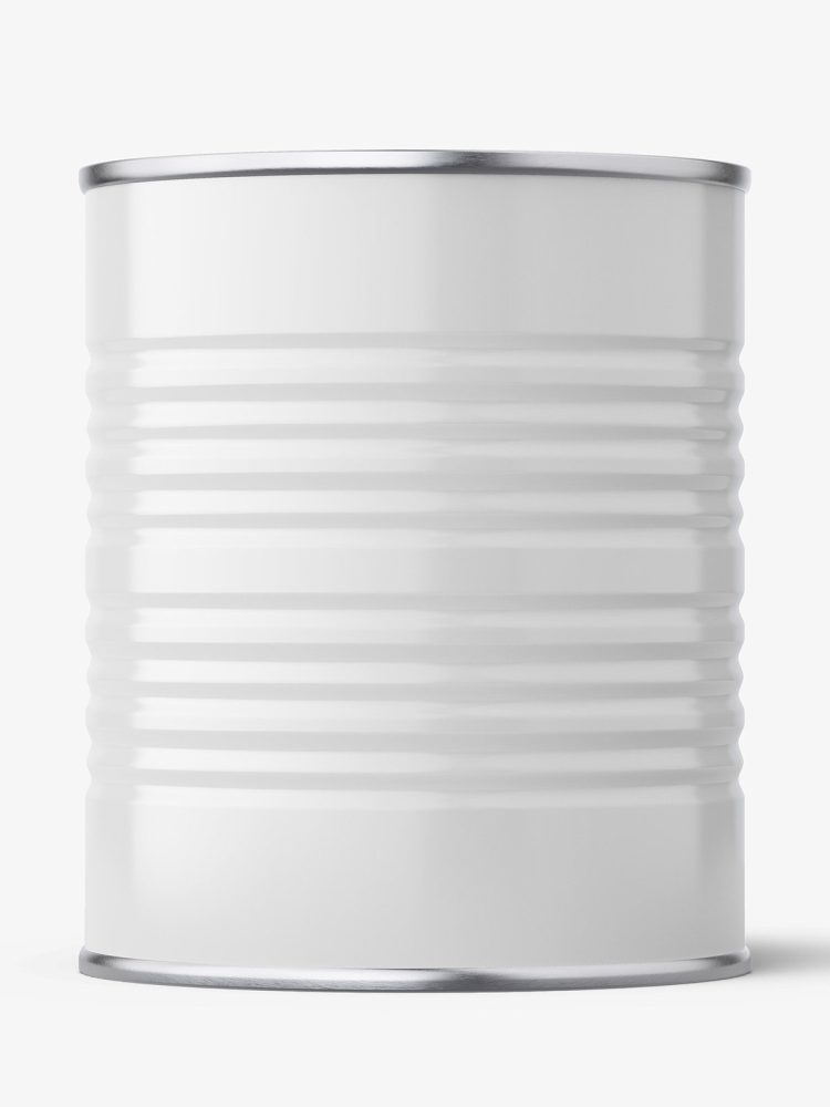 Glossy tin can mockup / 850 ml