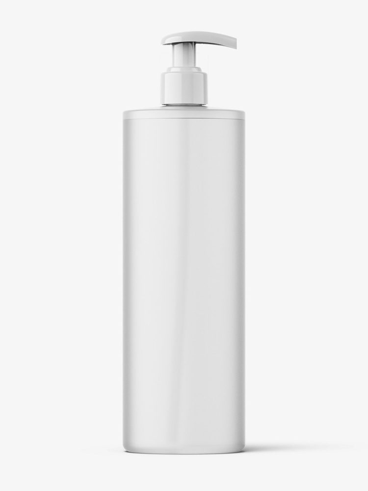 Frosted bottle with pump mockup / 500 ml