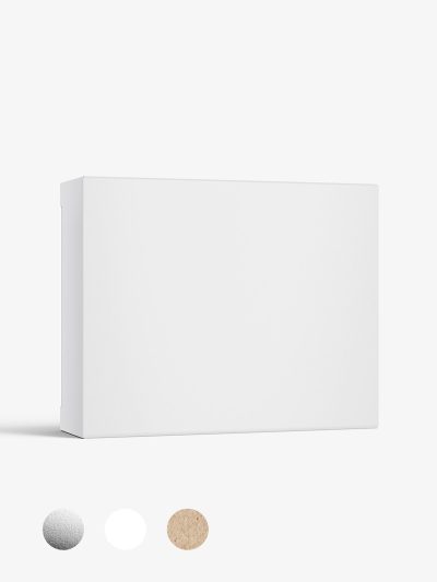 Box mockup / 100x80x28 mm / white - metallic - kraft