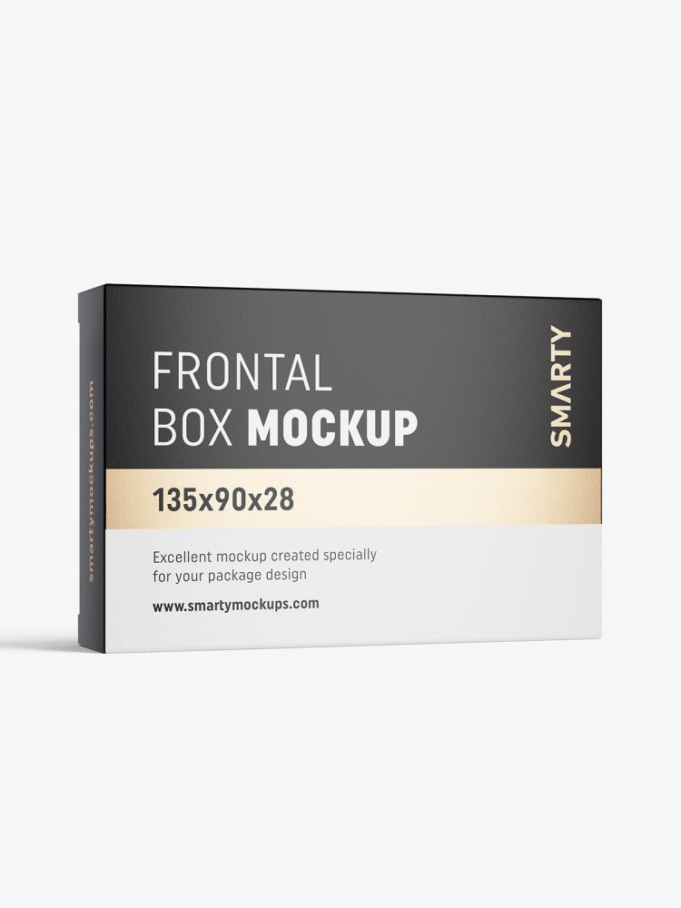 Box mockup / 135x90x28 mm / white - metallic - kraft