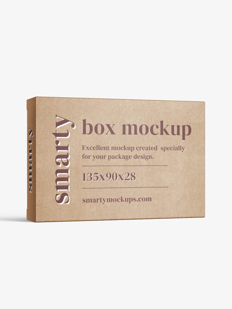 Box mockup / 135x90x28 mm / white - metallic - kraft
