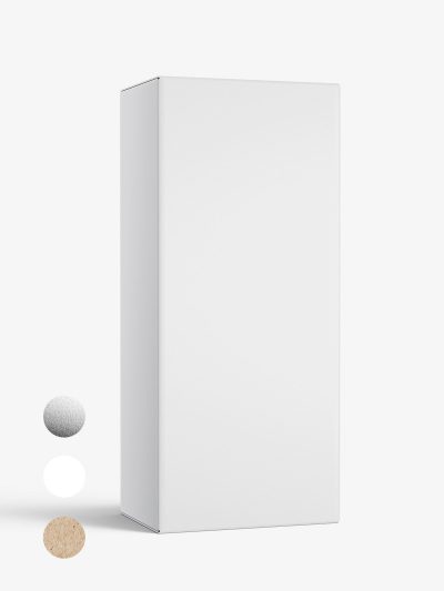 Box mockup / 50x115x35 mm / white - metallic - kraft