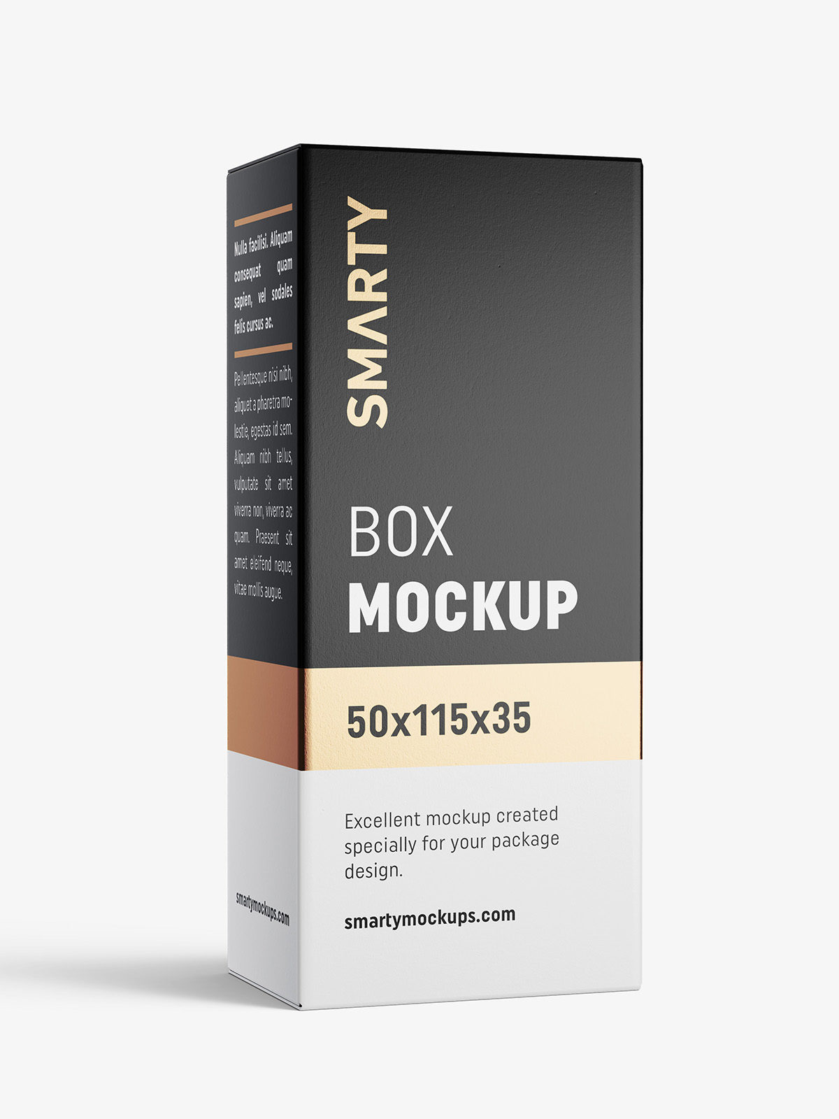 Download Box mockup / 50x115x35 mm / white - metallic - kraft - Smarty Mockups