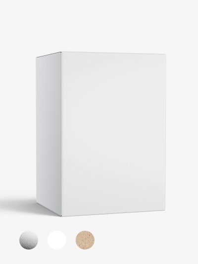 Box mockup / 70x100x60 mm / white - metallic - kraft