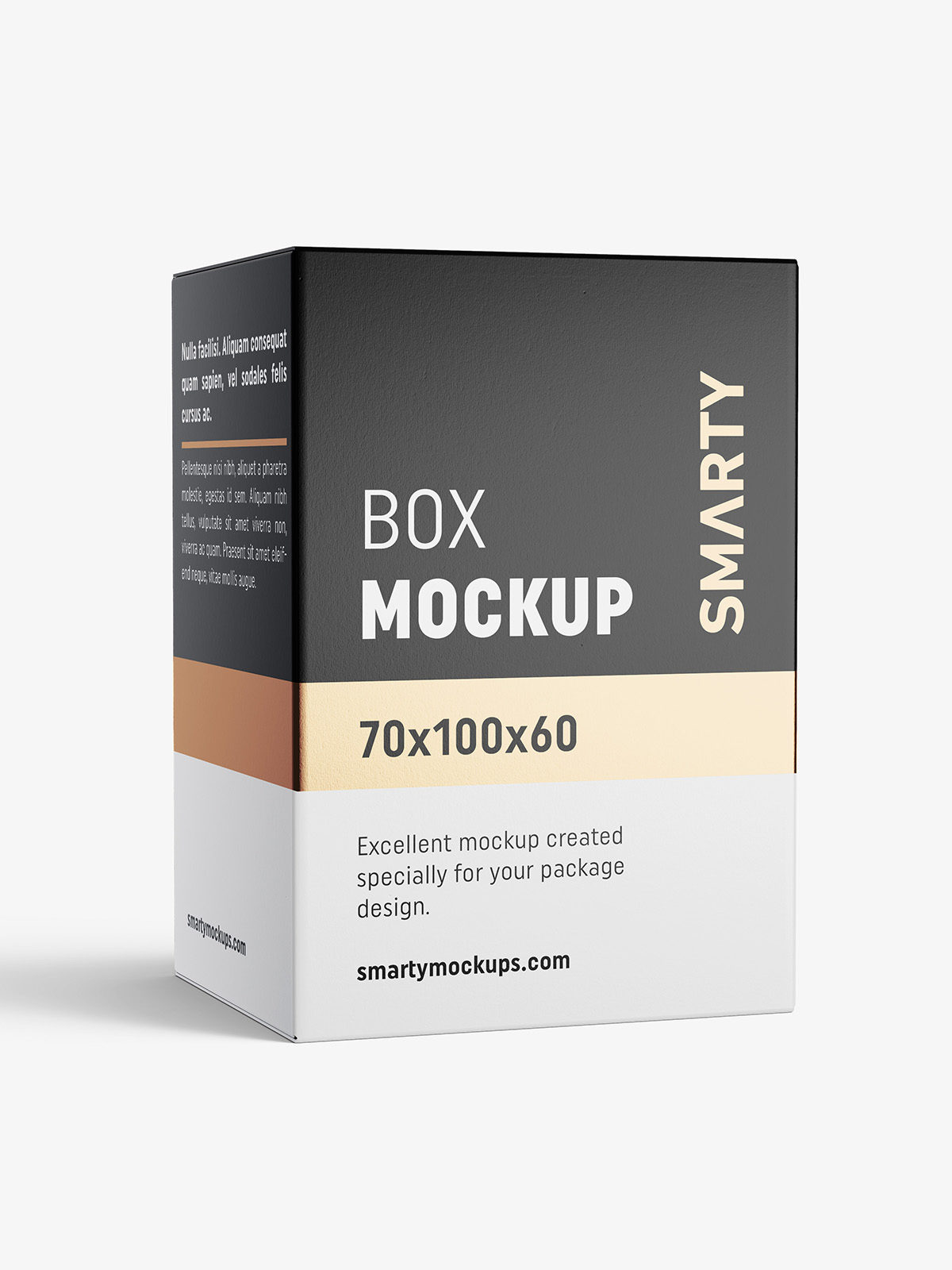 Download Box mockup / 70x100x60 mm / white - metallic - kraft - Smarty Mockups