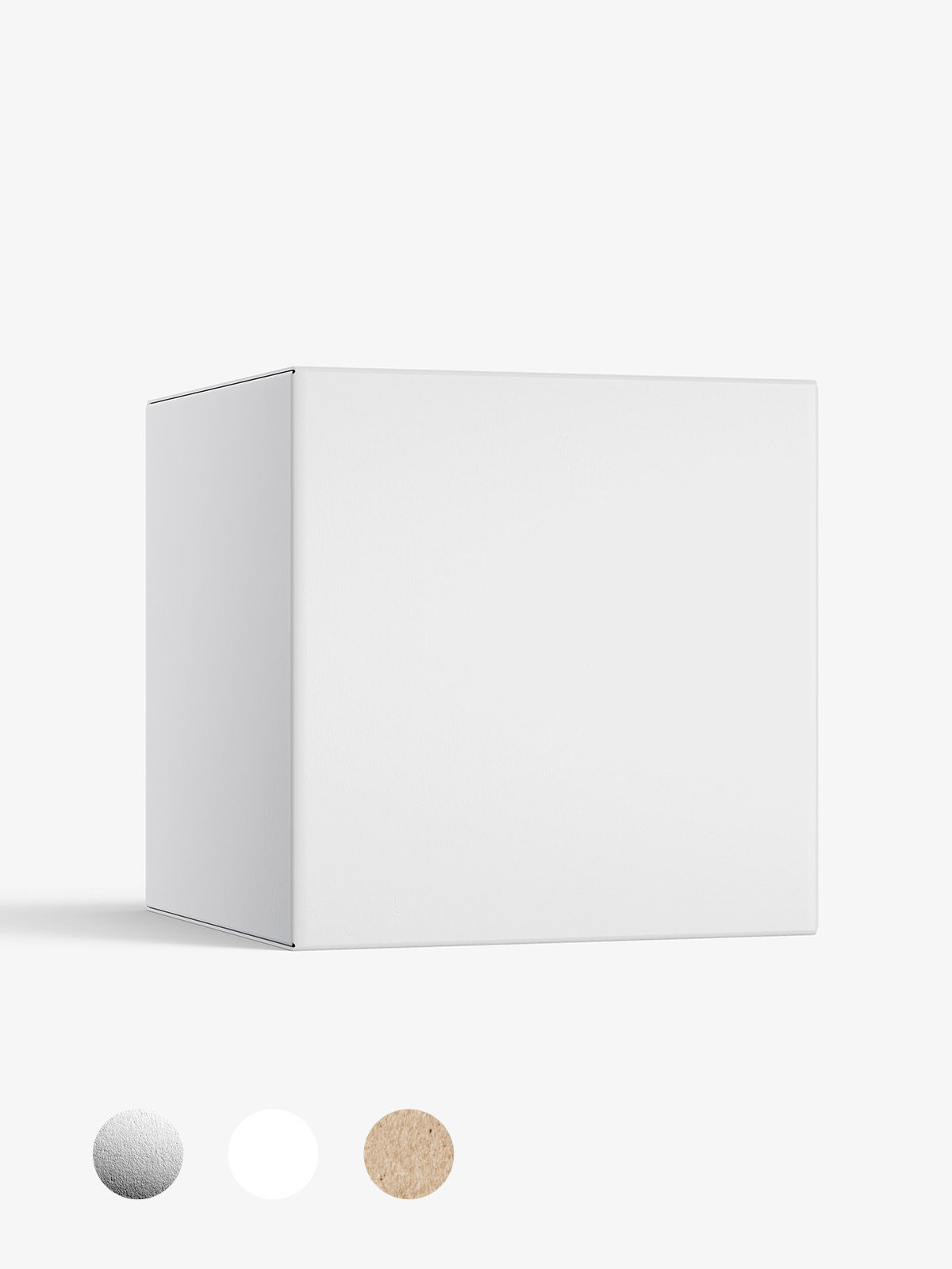 Download Box mockup / 70x70x70 mm / white - metallic - kraft ...