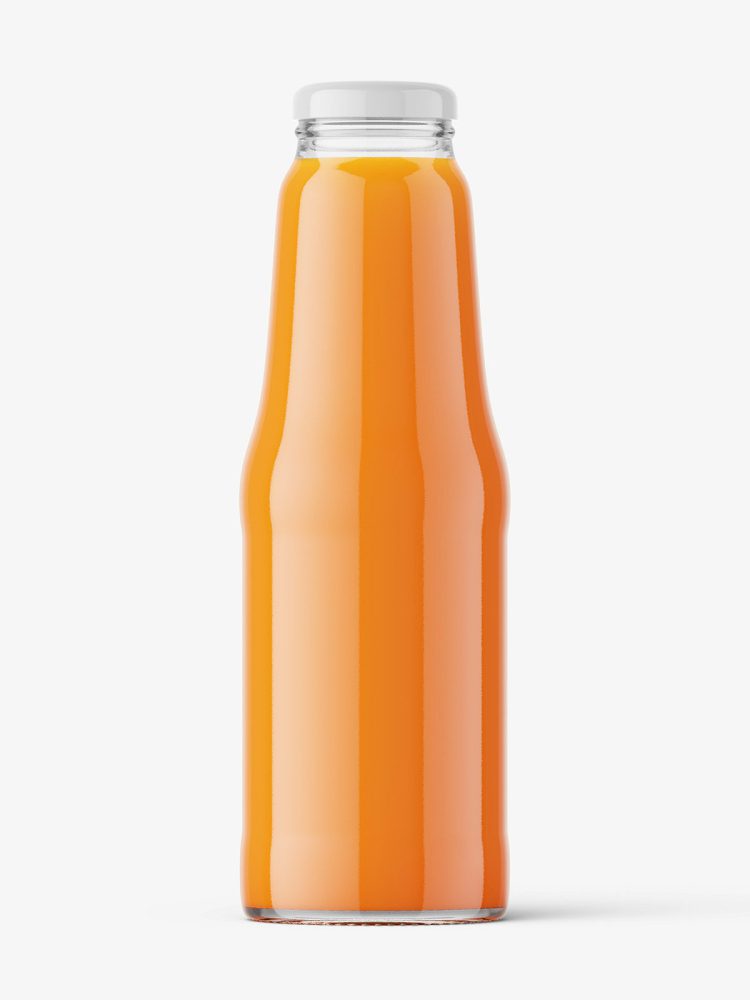 Carrot juice bottle mockup