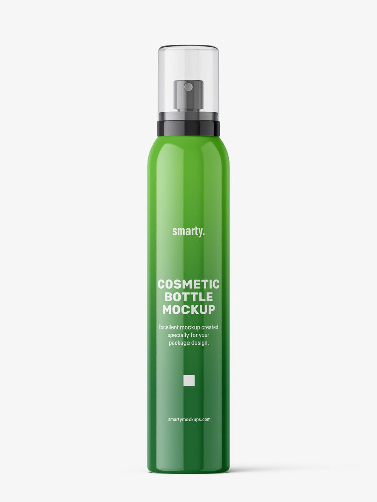 Cosmetic spray bottle mockup / glossy
