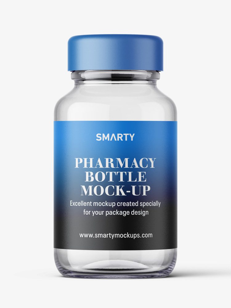 Pharmaceutical jar mockup / 100ml / clear