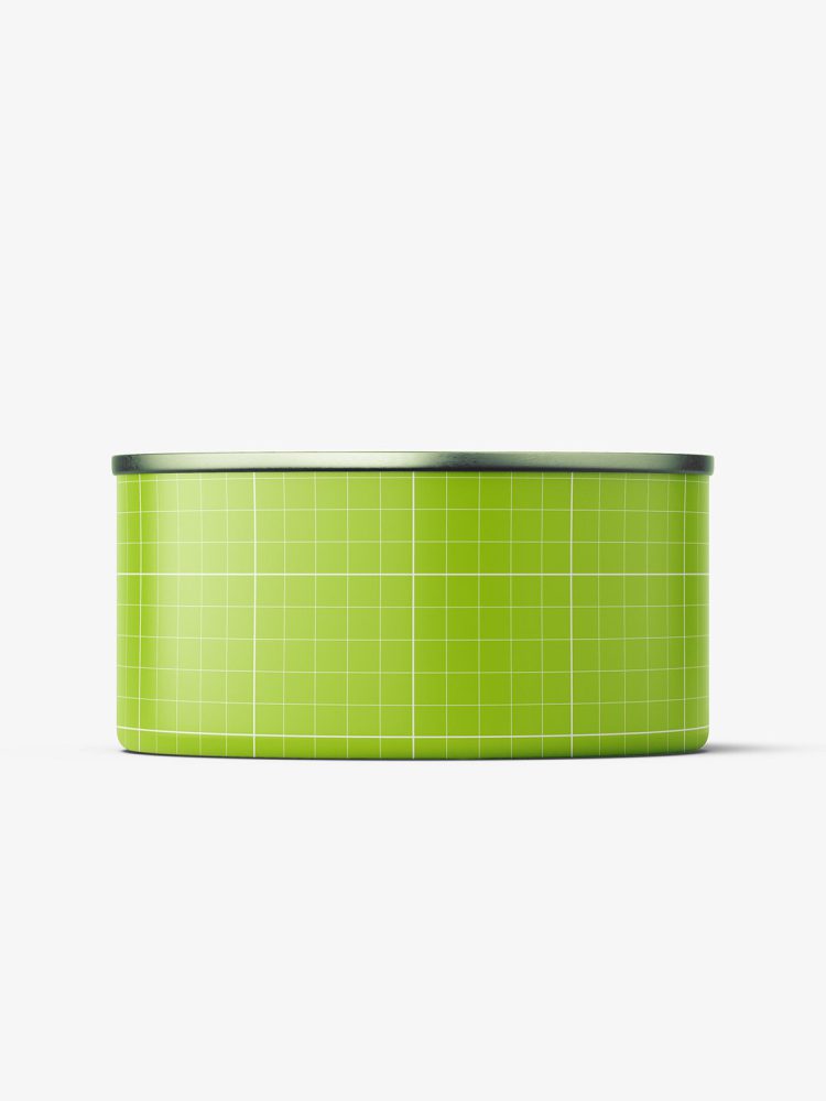 Tin can with label mockup / 185g